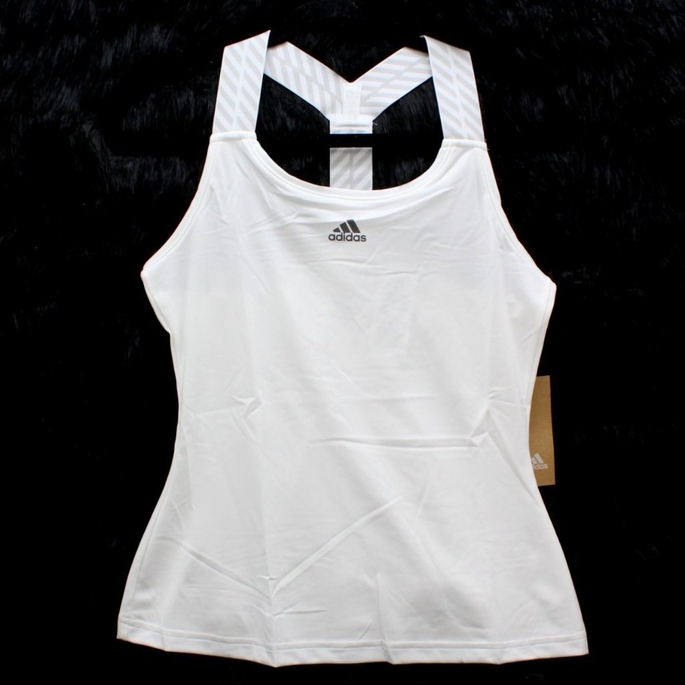 adidas Women's Tennis Y-Tank *S* {White/Grey} NWT